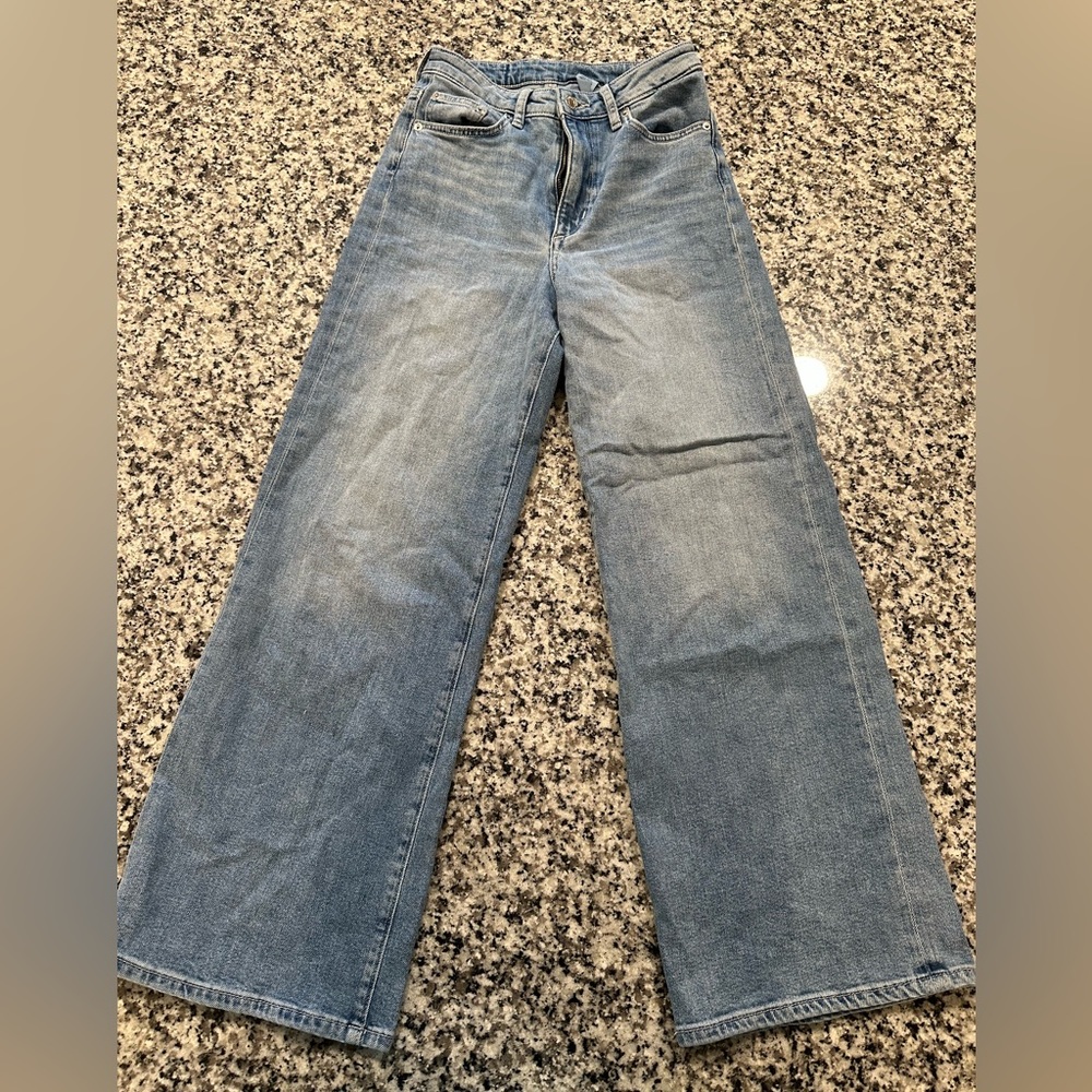 H & M Wide High Waist Ankle Length Jeans